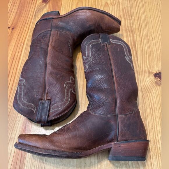 Tony Lama Sz 8.5EE 6980 Mens El Paso Collection Western Boot Bison Leather Dress - Picture 10 of 15